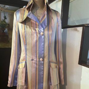 Designer Pastel Satin Trench Coat